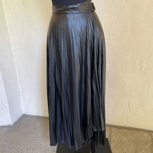 Zara Faux-Leather Pleated Skirt